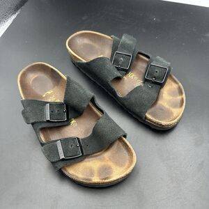 Birkenstock Arizona Suede Two Strap Sandals Dark Green EU 36 US 5-6